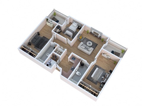 bedroom floor plan of a 2100 sq ft house